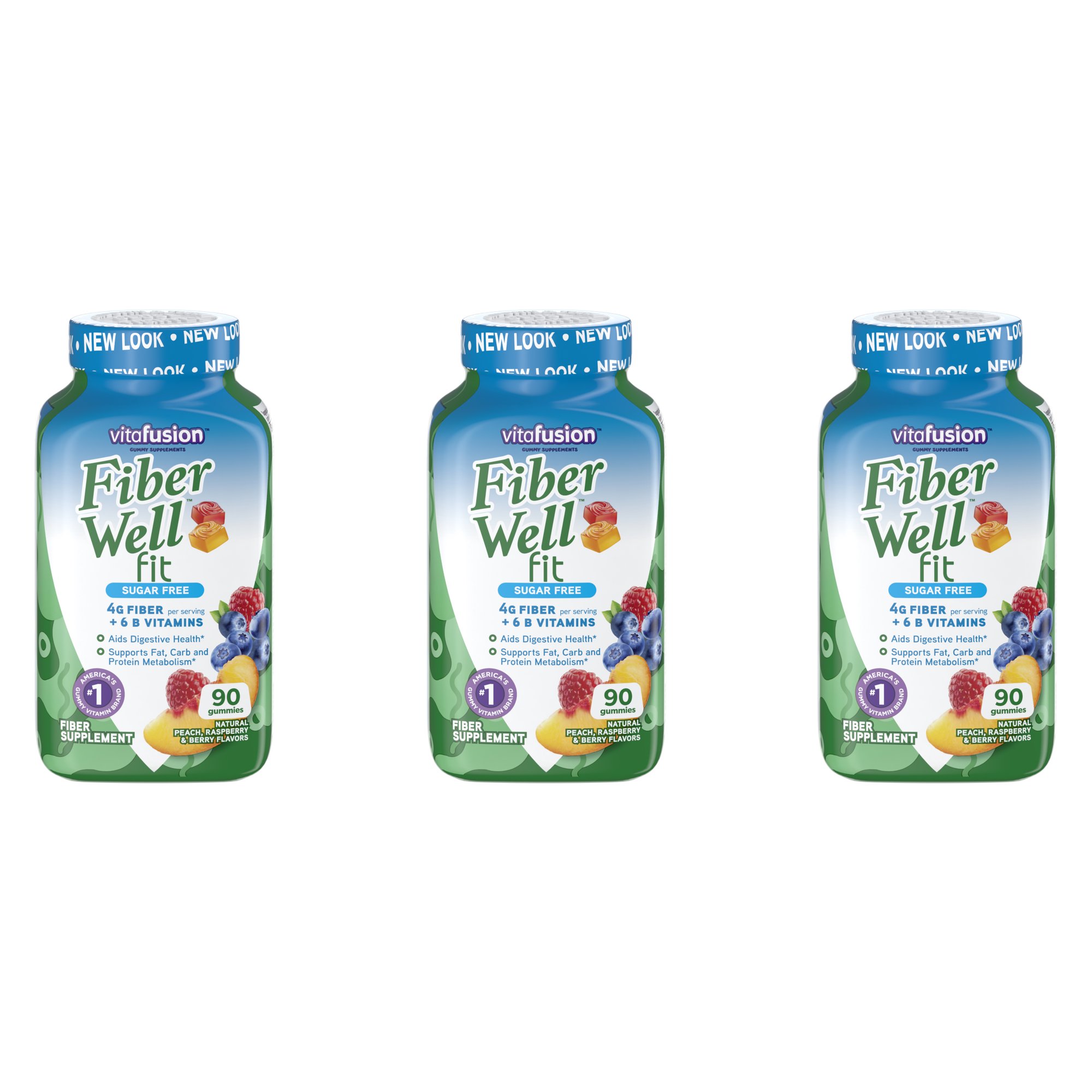 Vitafusion Fiber Weight Management Gummy Chews, 90 CT (Pack of 3)