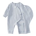 thumbnail image 5 of BLVB Newborn Baby Boy Girl Clothes Cotton Wrap Romper Long Sleeve Coming Home Outfit Infant Jumpsuit(Blue,3-6 Months), 5 of 6