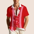 thumbnail image 5 of Stamzod Valentines Hawaiian Shirt for Men Short Sleeve Funny Beach Shirts Summer Mens Vacation Outfits Red C M, 5 of 9