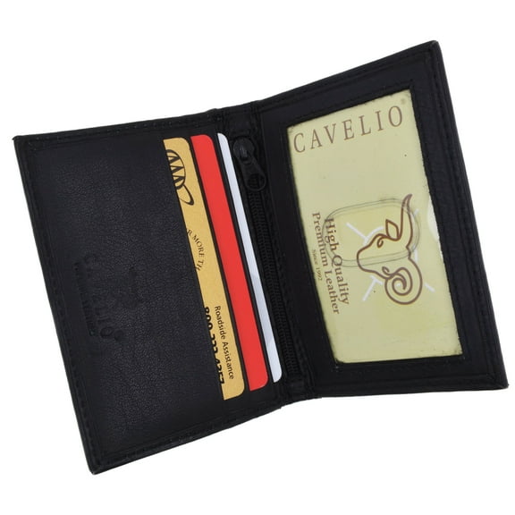 RFID Mens LEATHER Bifold Wallet ID Credit Card Holder Front Pocket Black Brown Gift Box