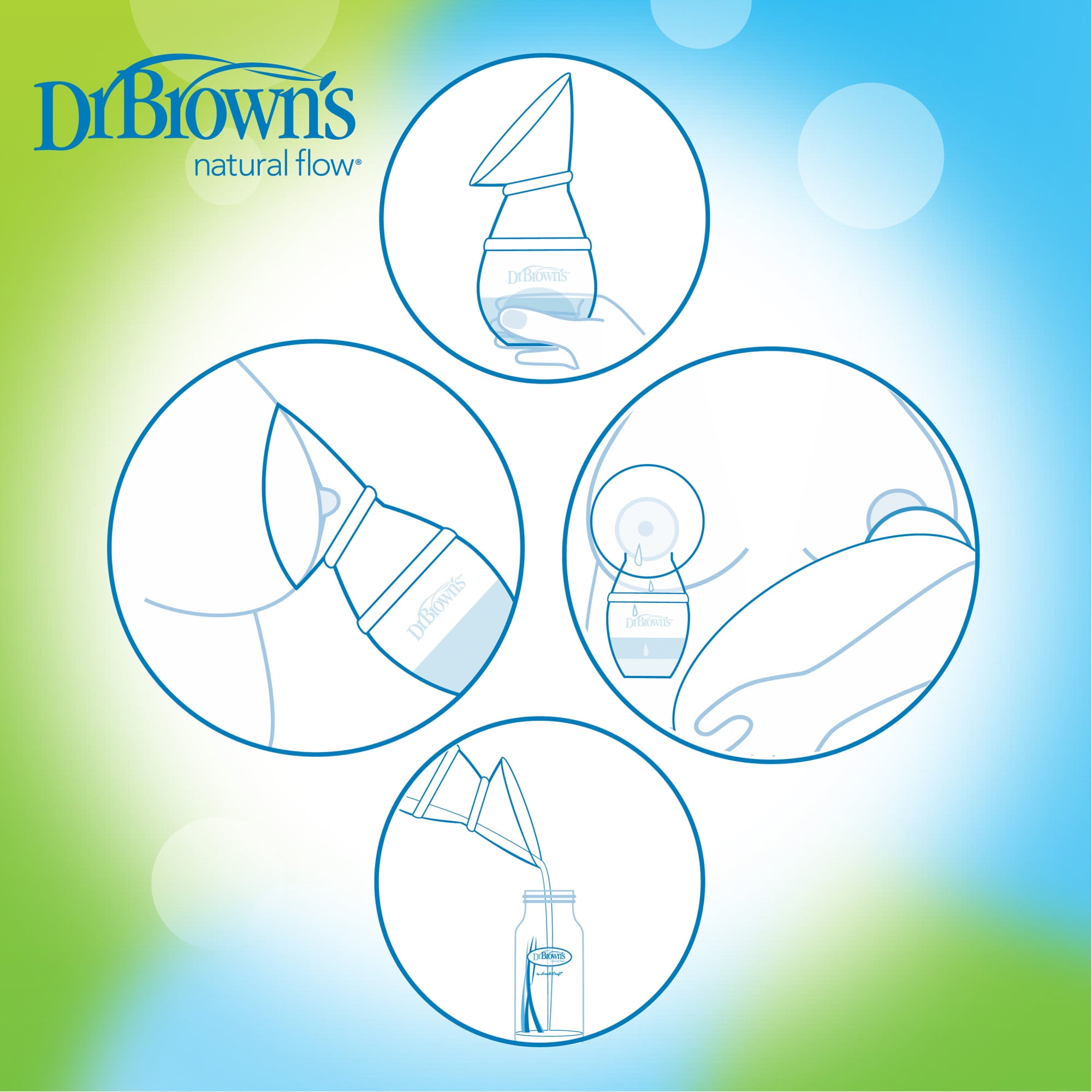 Dr. Brown's Silicone Breast Pump Breast Milk Catcher with Options+
