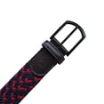 thumbnail image 4 of Ferrioni Cinturón Textil Trenzado Elástico Hombre Azul Rojo Hebilla Metal 34mm, 4 of 4