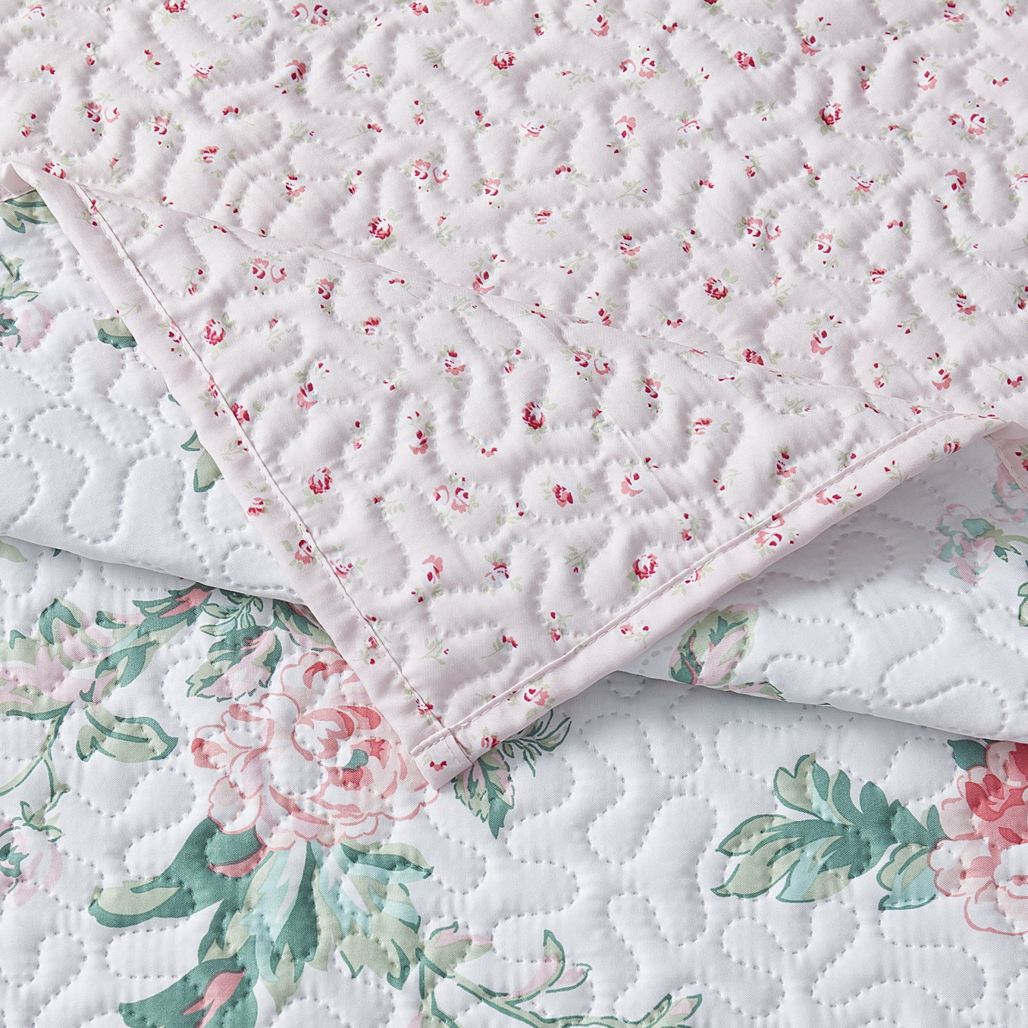 Simply Shabby Chic 4-Piece White Azure Floral Bedding Sets, Full Queen