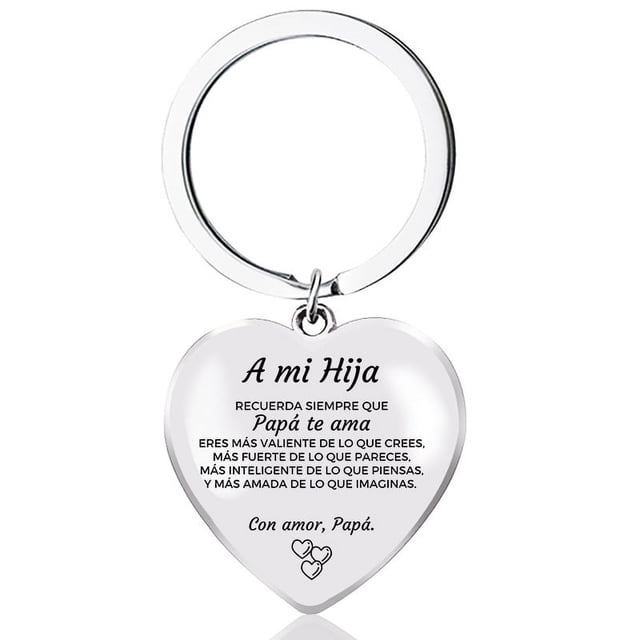 Collar de acero inoxidable con colgante de corazón de melocotón y llavero de amor, regalo de Navidad con personalidad