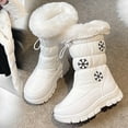 thumbnail image 4 of XXWXYD Boy Snow Boots Girls Shoes Fashion Solid Color Short Boots Simple Casual Non Slip Breathable Boots Walking Shoes for Toddler/Little Kid/Big Kid(8-9 Years,White), 4 of 4
