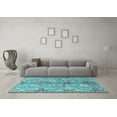 thumbnail image 3 of Ahgly Company Indoor Round Persian Light Blue Traditional Area Rugs, 4' Round, 3 of 4