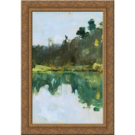 Lakeshore 24x18 Gold Ornate Wood Framed Canvas Art by Isaac Levitan