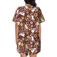 thumbnail image 3 of Picia Flower Bunny Pajamas Sets for Women Soft Short-Sleeved Pjs with Lounge Shorts Two Piece Sleepwear-Medium, 3 of 9