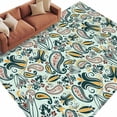 thumbnail image 2 of 5'x8' Area Rugs, Boho Sage Green Floral Indoor Outdoor Area Rug for Living Room Bedroom, Farmhouse Botanical Vintage Paisley Flower Washable Bathroom Rugs Kitchen Floor Carpet Mats Home Decor, 2 of 8