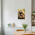 thumbnail image 4 of ZHONGYUTONG Sloth Wall Art Sloth Mother and Baby Picture Prints Jungle Animal Painting for Kids Room Nursery Decor Framed (28.00" x 42.00"), 4 of 6