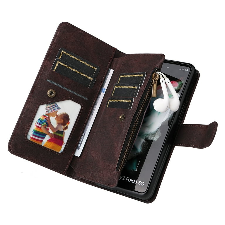 Galaxy Z Fold 3 Case, TECH CIRCLE Z Fold 3 Case Wallet for Women