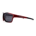 thumbnail image 3 of Xloop Mens Sport Wrap Around Rectangular Plastic Sunglasses Black Red, 3 of 4