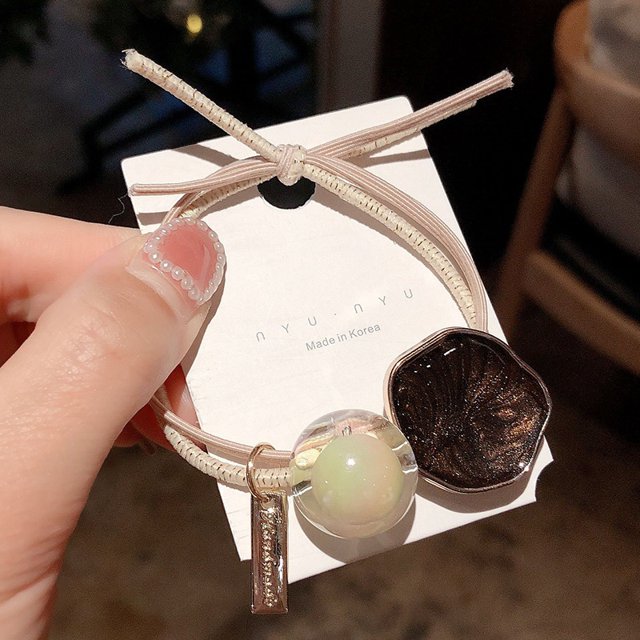 joyería coreana, cuerda para el cabello, Dongdaemun, tocado retro, cuerda para la cabeza, banda de goma para mujer, anillo para el cabello con perla, color café oscuro ShuxiuWang 9024715053954