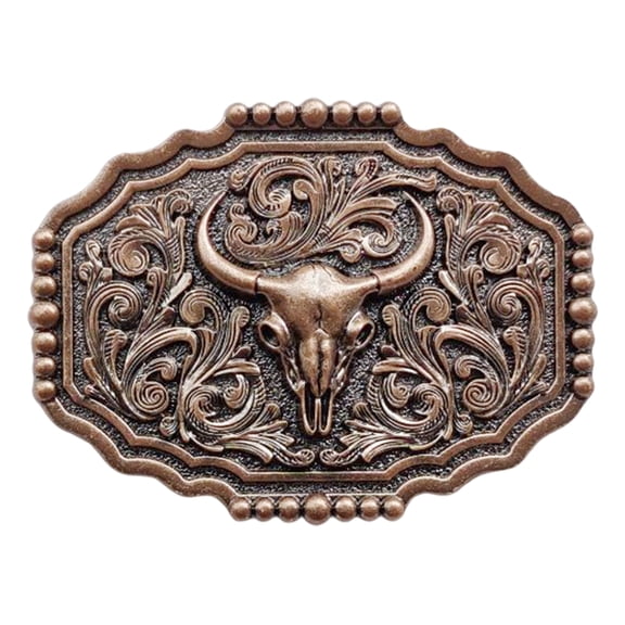 Engraved Cowboy Belt Buckle Heads Western Belt Buckle for Men Women Suitable for Belt Width 1.50-1.57 inch