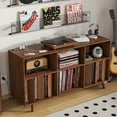 thumbnail image 3 of Large Record Player Stand, Mid Century Turntable Table with Record Storage, Vinyl Record Storage Cabinet, 3 of 6