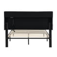 thumbnail image 3 of Queen-Size Upholstered Platform Bed Frame with a Modern Button-Tufted Linen Fabric Headboard,USB Ports,Convenient Charging Station,two side-mounted pockets,not require a box spring, Dark Grey, 3 of 11