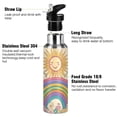 thumbnail image 3 of Yayeee 20oz Insulated Water Bottle Double Wall Stainless Steel with Flip Straw Lid, Beige Rainbow, 3 of 7