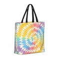 thumbnail image 3 of Large-Capacity Zipper Single-Shoulder Convenience Bag 15.7×19.6 Inches, Wear-Resistant And Water-Repellent, Can Be Carried By Hand Or On One Shoulder Yellow Tie-Dye Background Rainbow Colors_2, 3 of 8