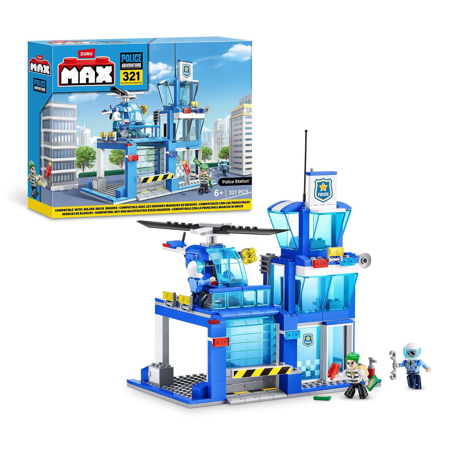 Max Adventure Police Station Playset (321 pieces), construction adventure toy