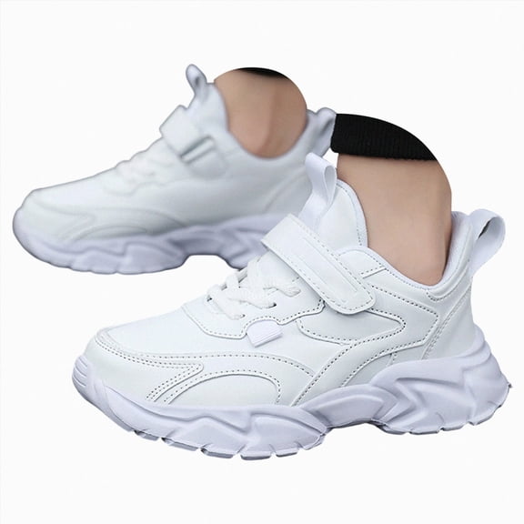 NIEWTR Toddler Shoes Boys Boys Lightweight Athletic Sneakers Kids Non-Slip Cushioned Sneakers for Daily Play & Running(White,10.5)