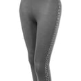 thumbnail image 3 of FashionOutfit Women's Solid Side Studs Tight Leggings, 3 of 3