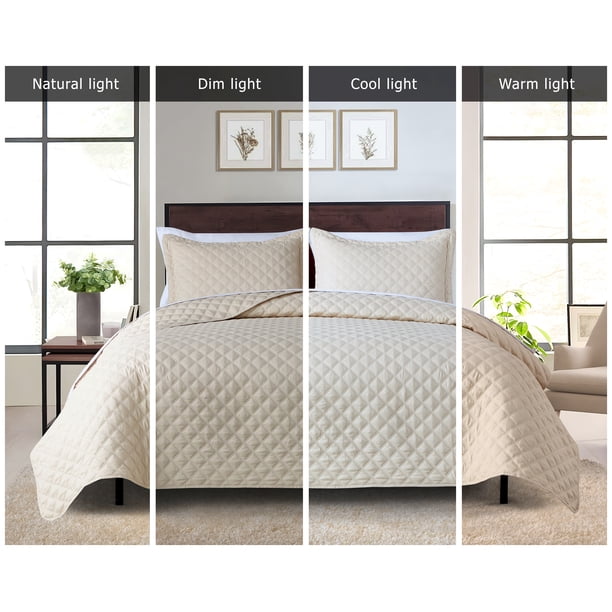 Mainstays All in One Lightweight Quilt Set and Sheet Set -7 Piece