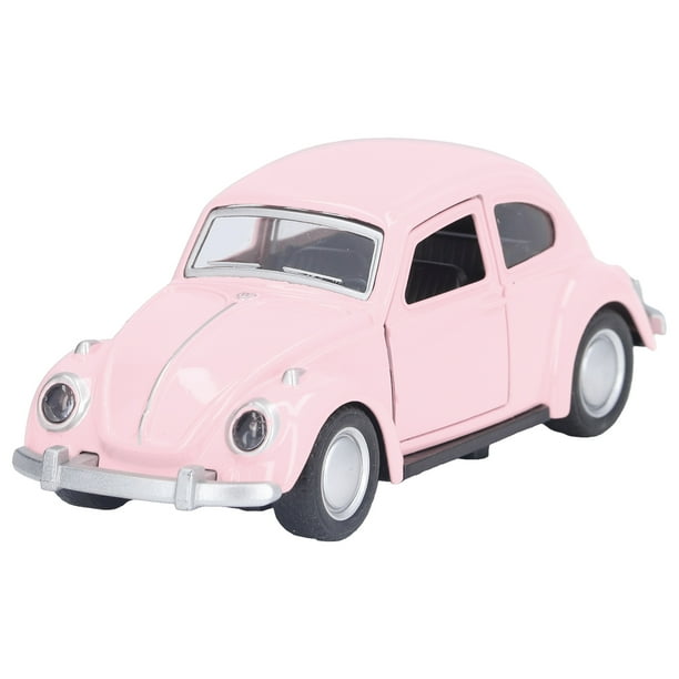 1:36 Diecast Metal Car Model Vintage Pull Back Car Colección de vehículos de juguete para niños rosa claro