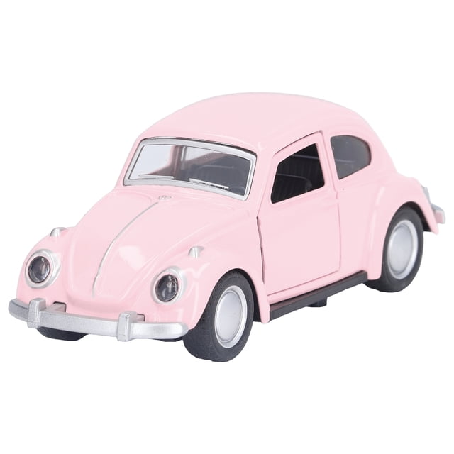 1:36 Diecast Metal Car Model Vintage Pull Back Car Colección de vehículos de juguete para niños rosa claro