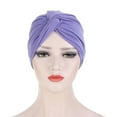 thumbnail image 3 of SPRING PARK Women Turban Caps Headscarf Pleated Wrap Chemo Cap Hair Loss Head Cover Solid color, 3 of 5