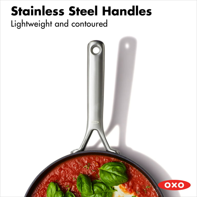 OXO Good Grips Pro 10 Frying Pan Skillet, 3-Layered German Engineered  Nonstick Coating, Stainless Steel Handle, Dishwasher Safe, Oven Safe, Black