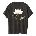 thumbnail image 6 of Mifsaly Oversized Graphic Tees for Women Magnolia Floral Print Cotton T-Shirts Crewneck Short Sleeve Summer Tops Lightweight Breathable Casual Daily Loose Fit Shirts 2026 XXL, 6 of 7