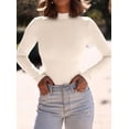 thumbnail image 3 of Remera PRETTYGARDEN Cuello Alto Manga Larga Acanalada Beige M, 3 of 8