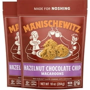 Manishewitz Hazelnut Chocolate Chip Macaroons, 10oz (2 Pack) | Coconut Macaroons | Resealable Bag | Dairy Free | Gluten Free Coconut Cookie | Kosher for Passover