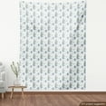thumbnail image 4 of Ambesonne Jungle Fabric by the Yard Upholstery, Winter Themed Snowy Forest, 5 Yards, Sea Blue Cadet Blue and Ivory, 4 of 5