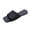 Black, variant on Women Overlap Wrap Strap Square Toe Flat Slide Sandals Slip On Minimalist Footwear For Casual Daily Beach Outdoor Summer Shopping