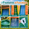 thumbnail image 6 of 21 FT Safari Commercial-Grade PVC Inflatable Water Slide with Splash Pool & Air Blower, Large Single Slide Backyard Water Park for Kids Summer Parties, 6 of 11