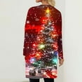 thumbnail image 2 of Christmas Outfit for Women Long Sleeve Loose Fit Tunic Tops with 2 Pockets Crewneck Xmas Printed T-shirts (3XL, Red), 2 of 7