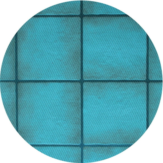 Ahgly Company Indoor Square Patterned Dark Cyan Green Area Rugs, 3' Square