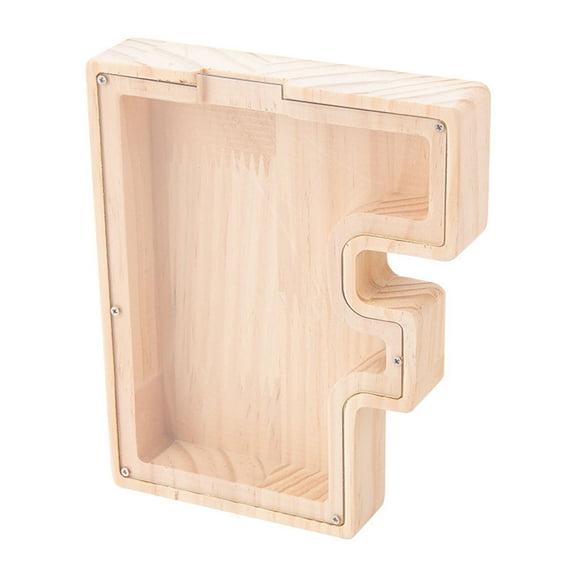 Qeeadeea Personalized Wood Letter Piggy Bank Alphabet Letter Money Box Coin Bank Home Decoration For Kids Boys Girls Adults-F-18*3*18com