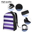 thumbnail image 5 of Single Side Full Backpack 16.1×11.8×4.5in Large Capacity Breathable Shoulder Belt Leisure Simple And Strong Bearing Capacity Violet Stripe_1, 5 of 8