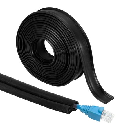 Uxcell Wires Hider, 10 Feet Long 5/32" Inner Dia Flexible Silicone Cord Cover (Black)