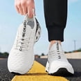 thumbnail image 5 of CORASUN Men's Casual Running Shoes - Breathable Flyknit Upper, Non-Slip & Shock-Absorbing PVC Sole Sneakers for Men & College Students on Daily Commute, Outdoor Walking & Gym Workout (Crisp White), 5 of 6