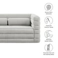 thumbnail image 2 of Modway Relle Channel Tufted Boucle Fabric Upholstered Loveseat in Newsprint, 2 of 9