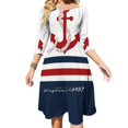 thumbnail image 1 of l Vestido elegante dulce con rayas azul marino y blancas y ancla roja para mujer Vestido coreano kawaii con cuello cuadrado y ancla, 1 of 6