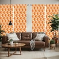 thumbnail image 2 of Ambesonne Fruit Window Curtains, Cartoon Orange Pattern Art, Each 28" W x 84" L, Dark Orange and Marigold, 2 of 5