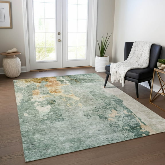 Addison Rugs Chantille Indoor/Outdoor Transitional Abstract Seafoam Washable Rectangle Rug, 10' x 14'