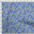 thumbnail image 4 of Soimoi Paisleys Printed, Polyester Fleece, Fabric by The Yard Sewing DIY Stretch Fabric 56 Inches Wide, WarmFabric for Hats, Coats, Gloves, Blankets, Blue, 4 of 5