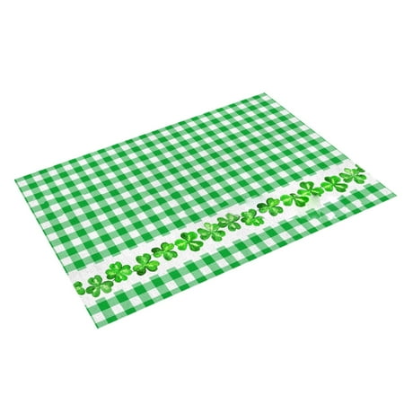 

HMPEAIIY St Patricks s Day Placemats Irish Day Plaid Decorative Placemats Insulated Tablecloths Dining Table Set for 6