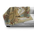 thumbnail image 3 of Fox Soft Flannel Fleece Throw Blanket, Animal Theme a Fluffy Wild Fox in the Forest and Tree Trunks Design Pattern Print, Cozy Plush for Indoor and Outdoor Use, 70" x 90", Pale Coffee, by Ambesonne, 3 of 6