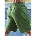 thumbnail image 6 of Men's High-Stretch Athletic Shorts – Adjustable waist, zippered pockets, printed black stretch fabric. Great for workouts, casual, beach & outdoor., 6 of 9